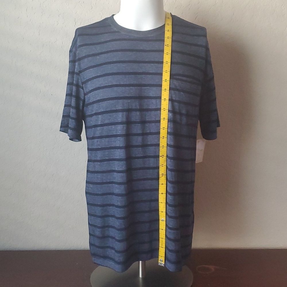 NWT Lucky Brand Venice Burnout, Black/Grey Striped, M, w/pocket - Picture 2 of 14